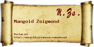 Mangold Zsigmond névjegykártya