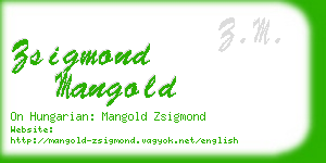 zsigmond mangold business card